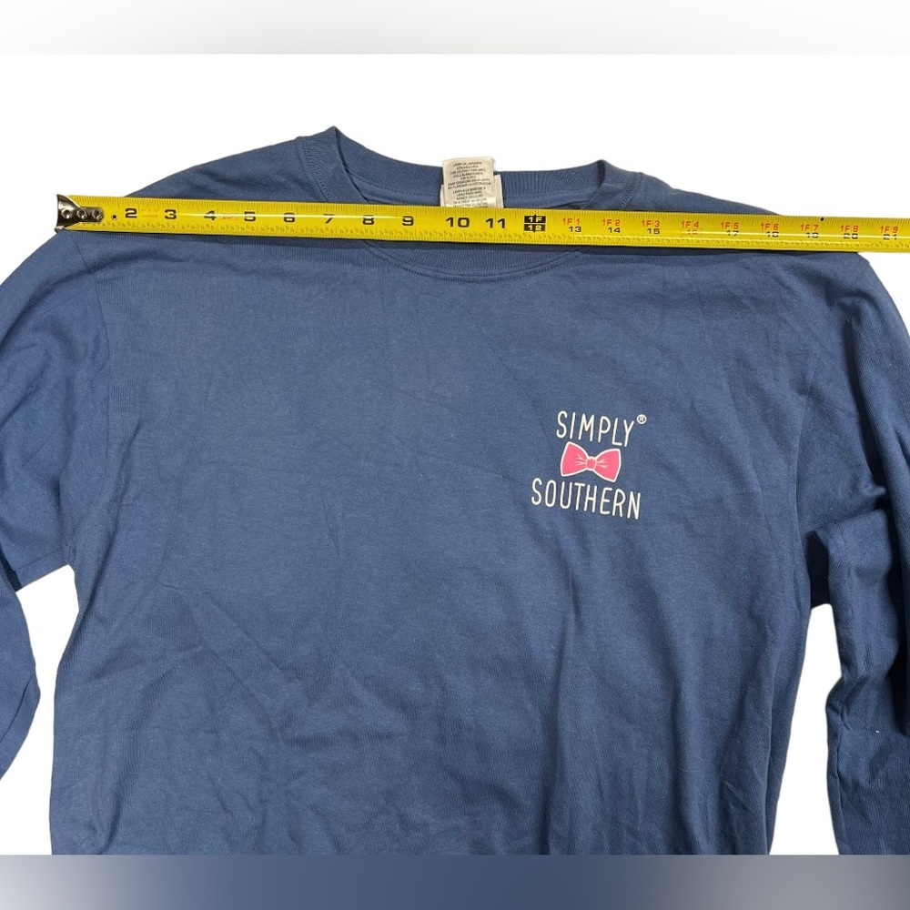Simply southern size medium blue long sleeve shirt with dog and phrase on back. - Picture 5 of 8